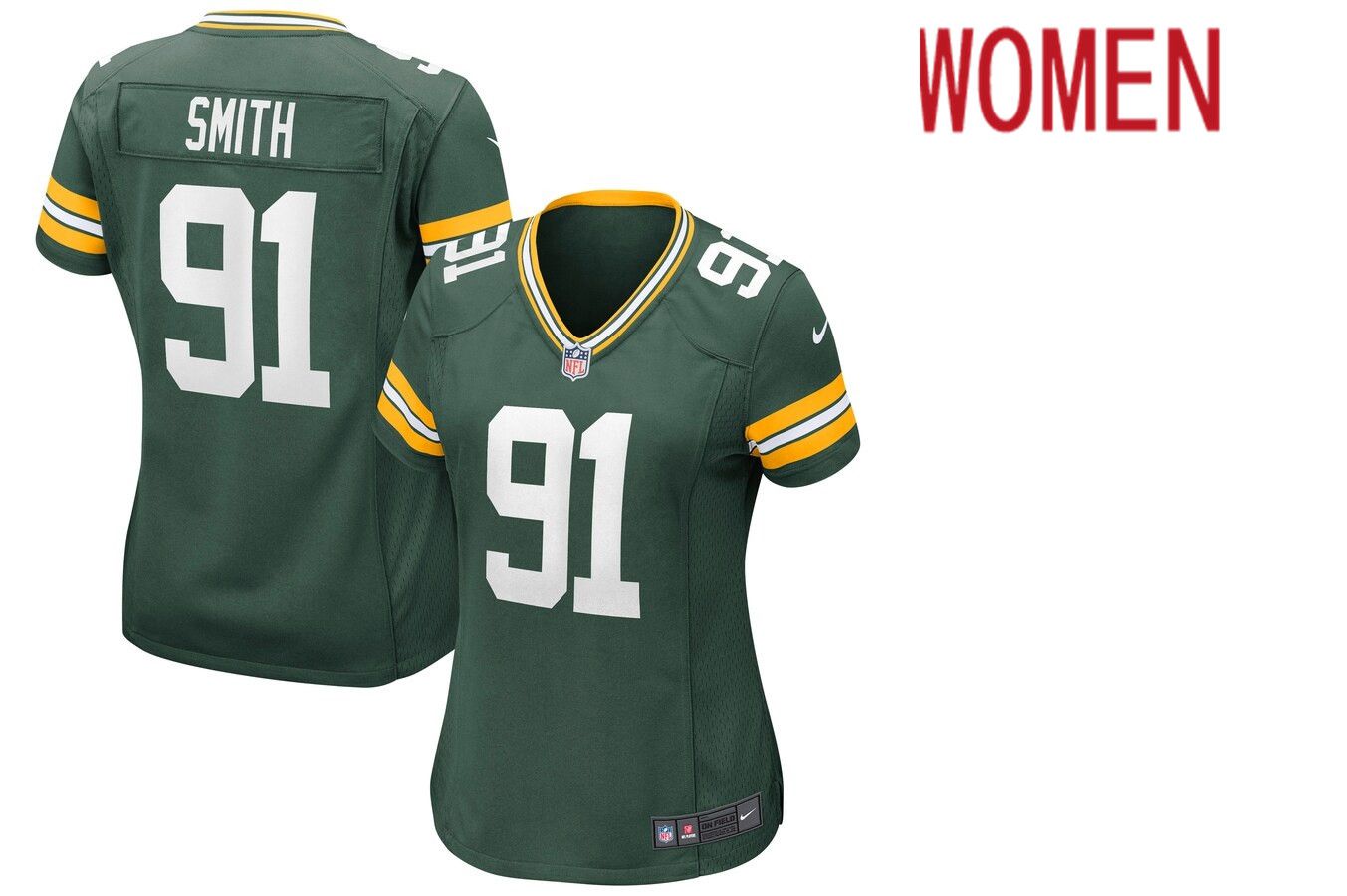 Women Green Bay Packers #91 Preston Smith Nike Green Game NFL Jersey